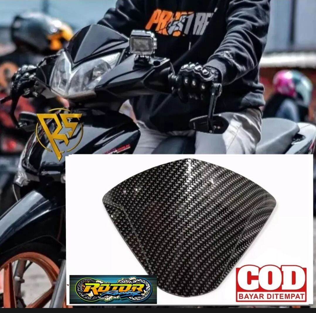 Visor supra x 125 carbon universal bahan tebal plus lem 3m double tape