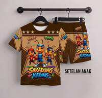 SETELAN JERSEY ANAK MOTIF SEKADUNG KADING COKLAT UMUR 6BULAN SAMPAI 15TAHUN COD