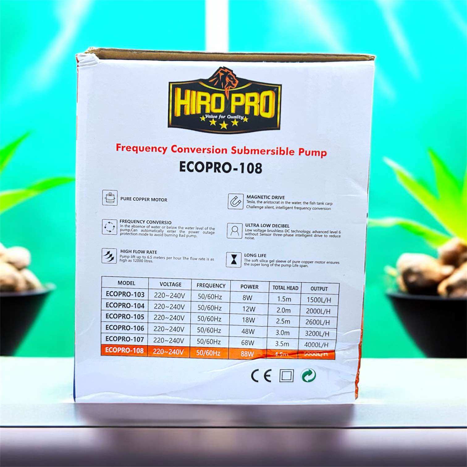HIRO PRO ECO 107 POMPA KOLAM AQUARIUM CONVERSION SUBMERSIBLE PUMP