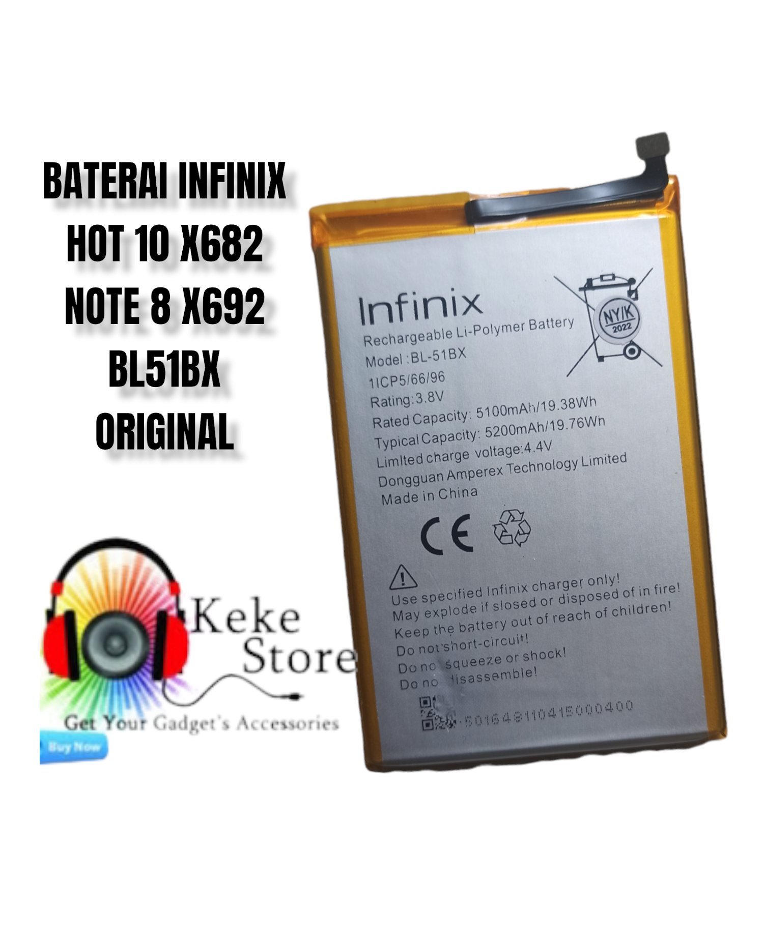 Baterai Infinix Hot 10 X682 | Infinix Note 8 X692 BL51BX Original ...