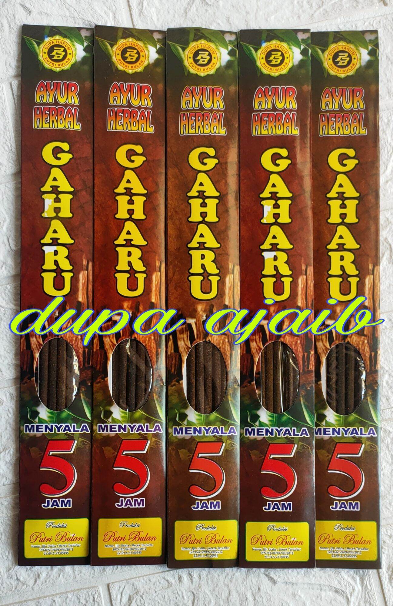 Dupa Harum Ayur Herbal Gaharu Menyala 5 Jam Produksi Putri Bulan Handmade Aromaterapi Ruangan