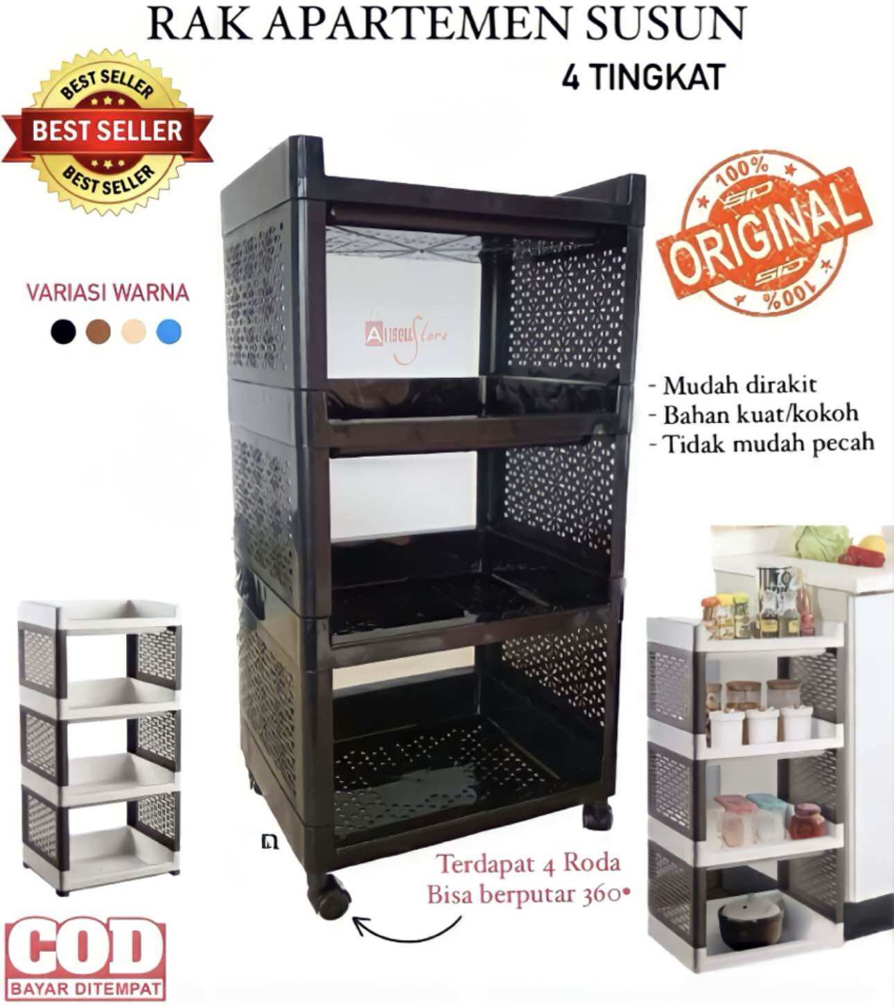 ( BISA COD ) PROMO RAK YOYO 4 SUSUN / RAK APARTEMEN SUSUN 4 TINGKAT / RAK PENYIMPANAN SERBAGUNA /...