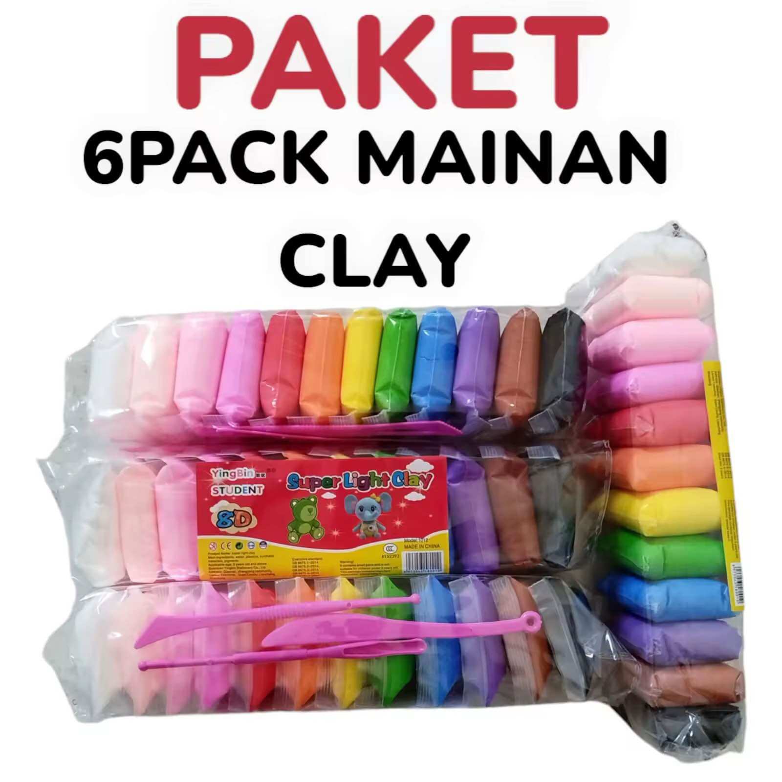 Paket 6 pack mainan super clay