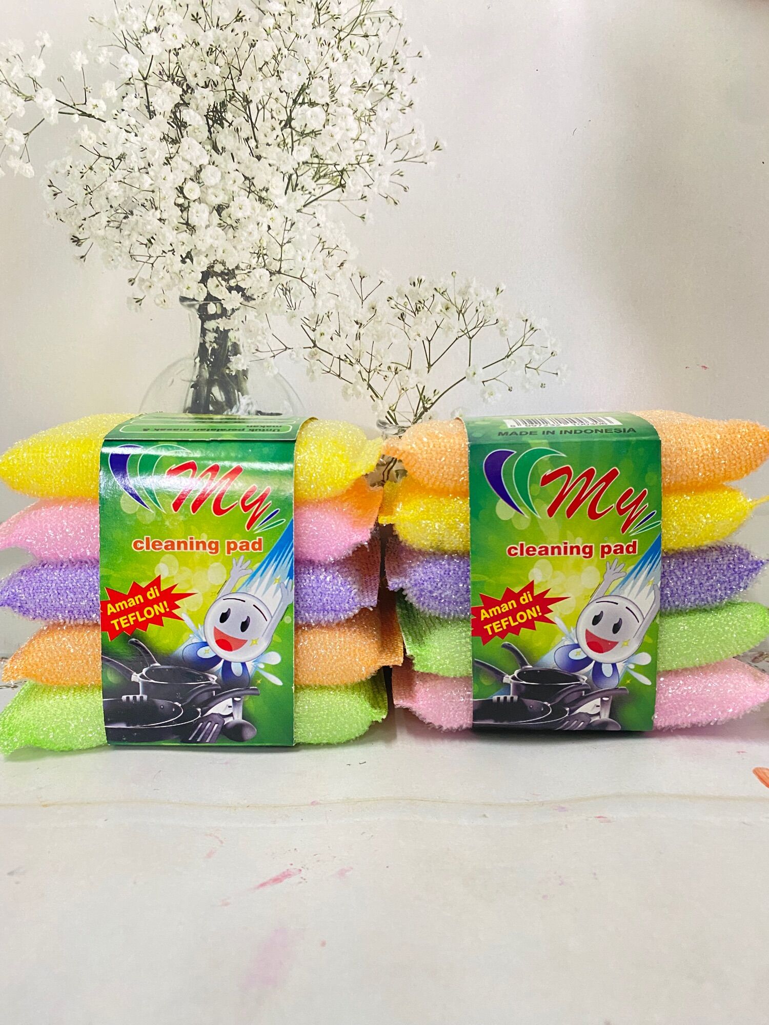 SPONS CUCI PIRING ISI 5 PCS / SPONGE CUCI PIRING Harga 6,450 rupiah*Gratis Ongkir