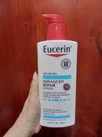 Eucerin Advanced Repair Lotion untuk kulit sangat kering dengan 48 jam pelembapan menguatkan penghalang kulit dan memberikan pelembapan segera bebas paraben dan pewangi 16.9 FL. OZ. 500ml.