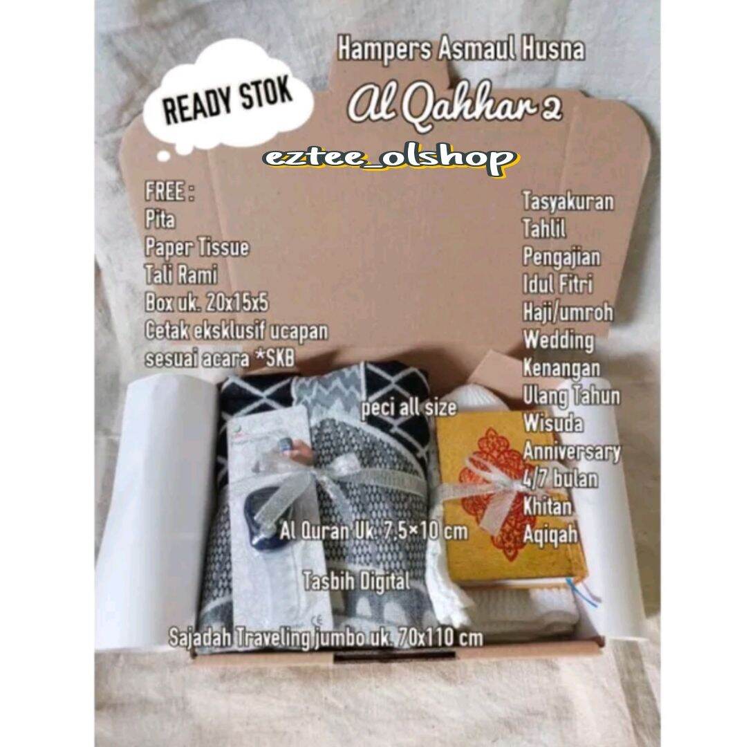 Paket Hampers Al Qahhaar Kado hadiah box Spesial Muslim Muslimah khusus pengajian ultah tahlil wisuda…