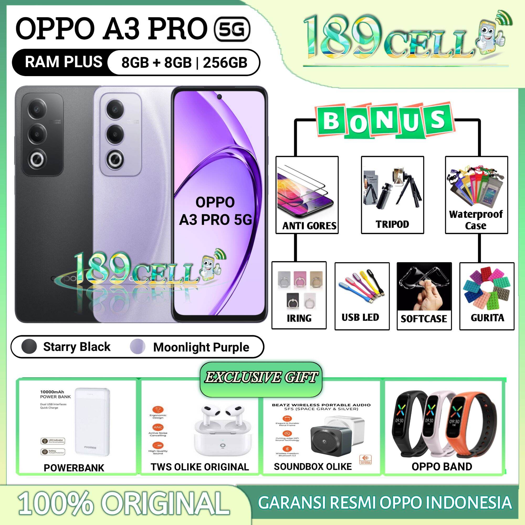 Oppo A3 Pro 5g Ram 8/256Gb | Oppo a 3 Pro 5g Ram 8/256 Gb Official Warranty from Oppo Indonesia Harga  2,219,900 Ringgit*Penghantaran Percuma