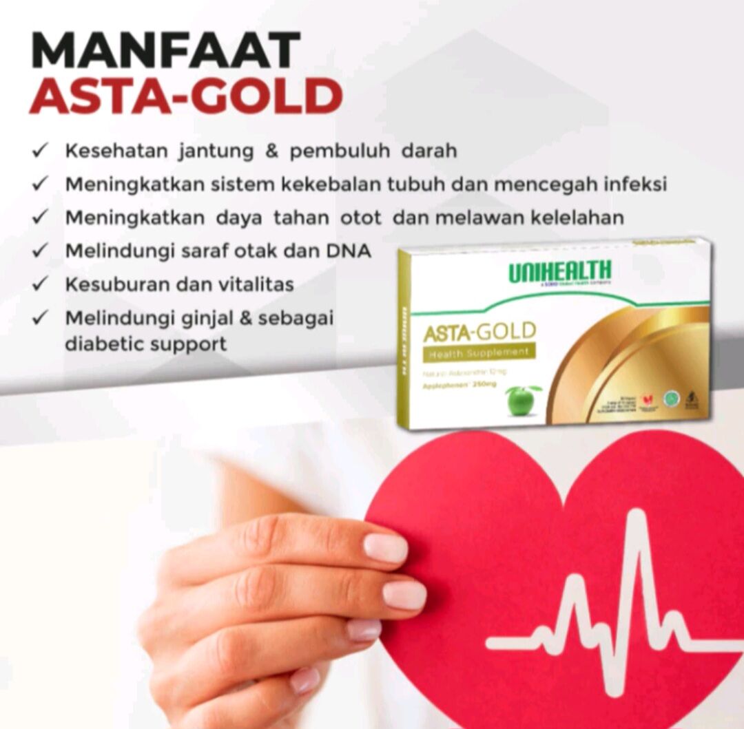 Asta Gold 12 kapsul Unihealth Astaxanthin Dan Applephenon Antioksidan ...