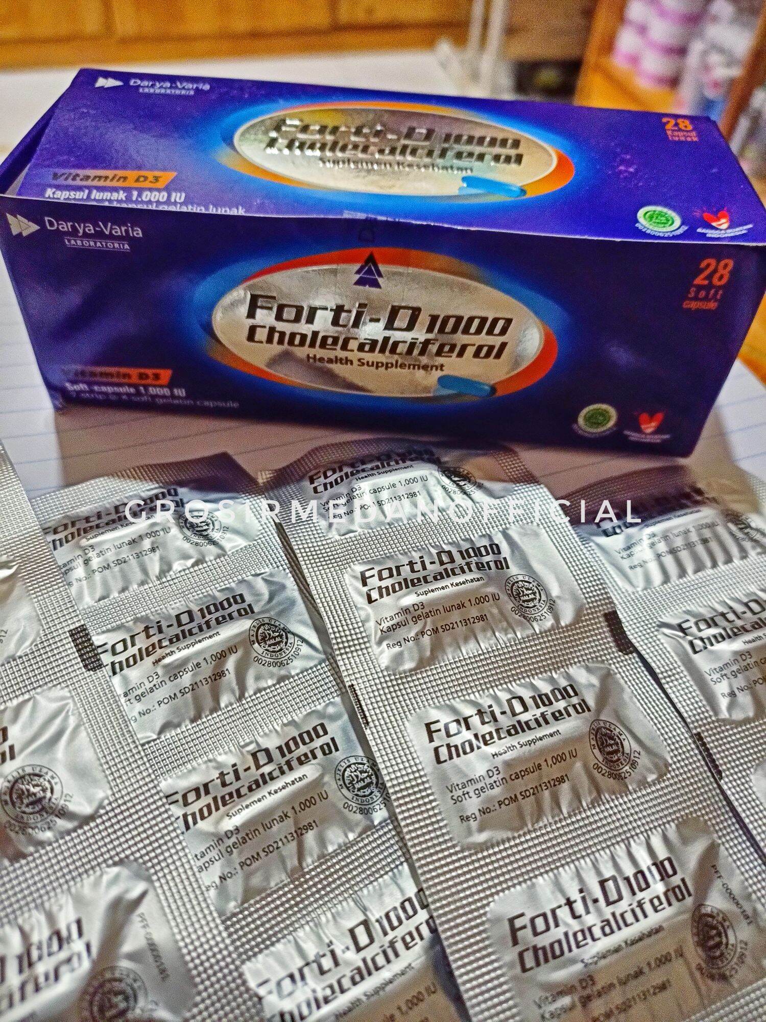 FORTID VITAMIN D3 1000 IU ISI 4 KAPSUL LUNAK HALAL BPOM SUPLEMEN