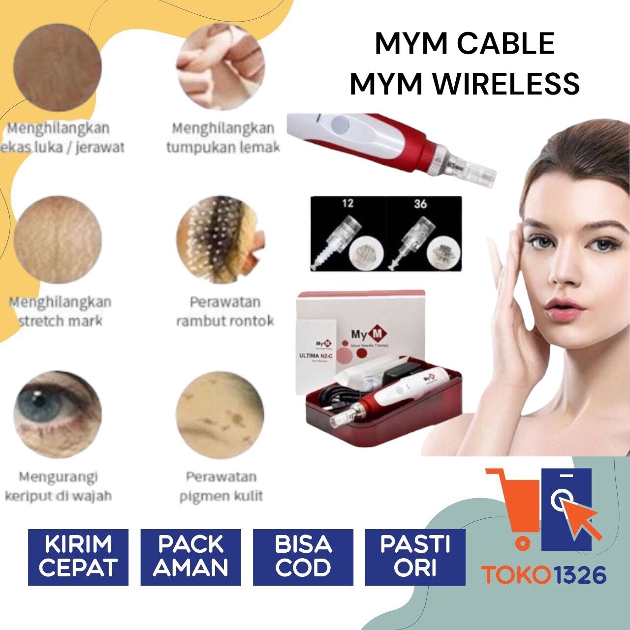 MYM DERMAPEN BB GLOW DAN TREATMENT BOPENG GARANSI NAIK TURUN