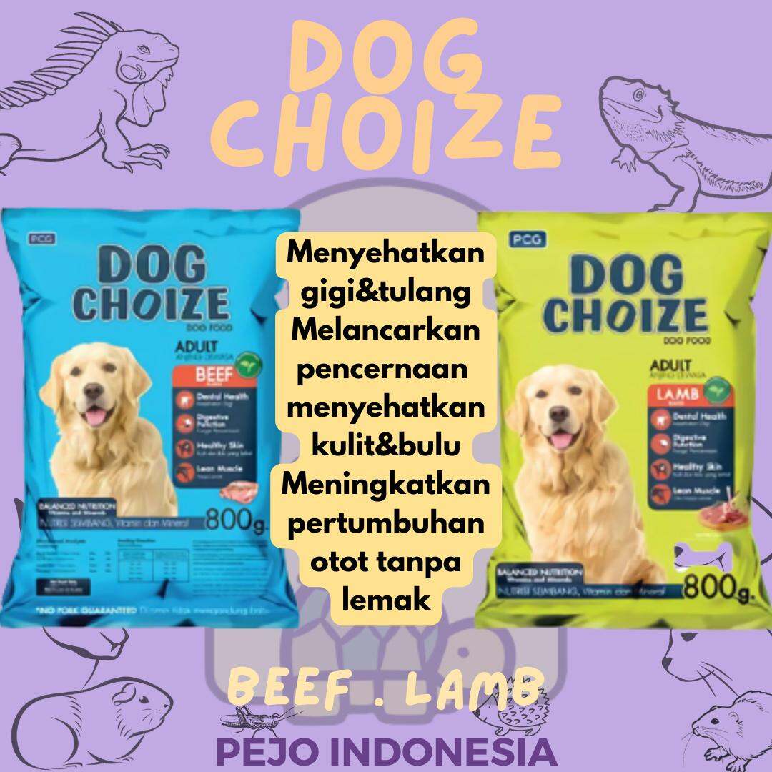 Dog Choize Makanan Anjing Kering Rasa Lamb Beef Kemasan 800g | Lazada ...