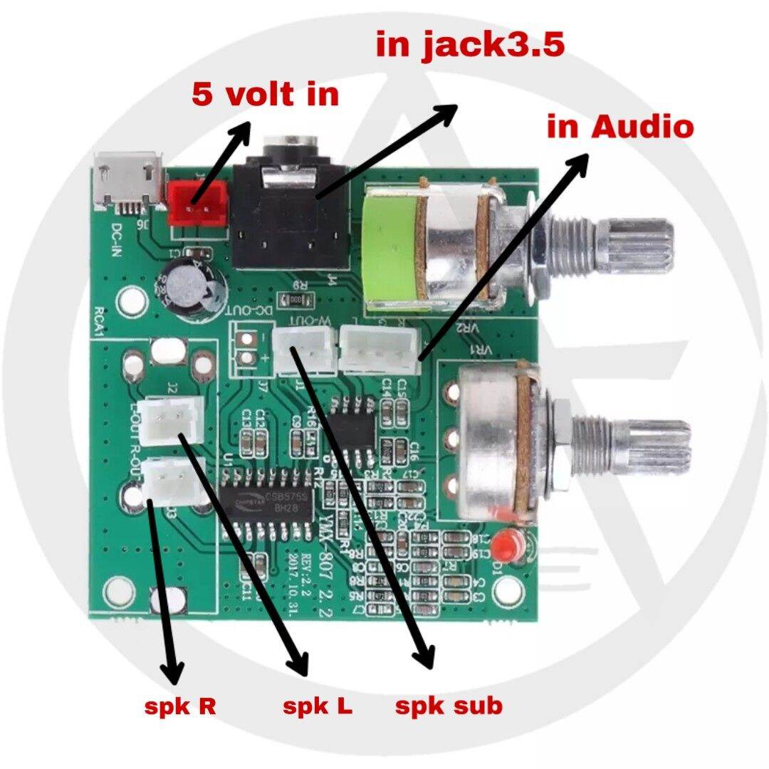 Modul amplifier clas D stereo plus subwoofer Dc 5V 20W Lazada Indonesia