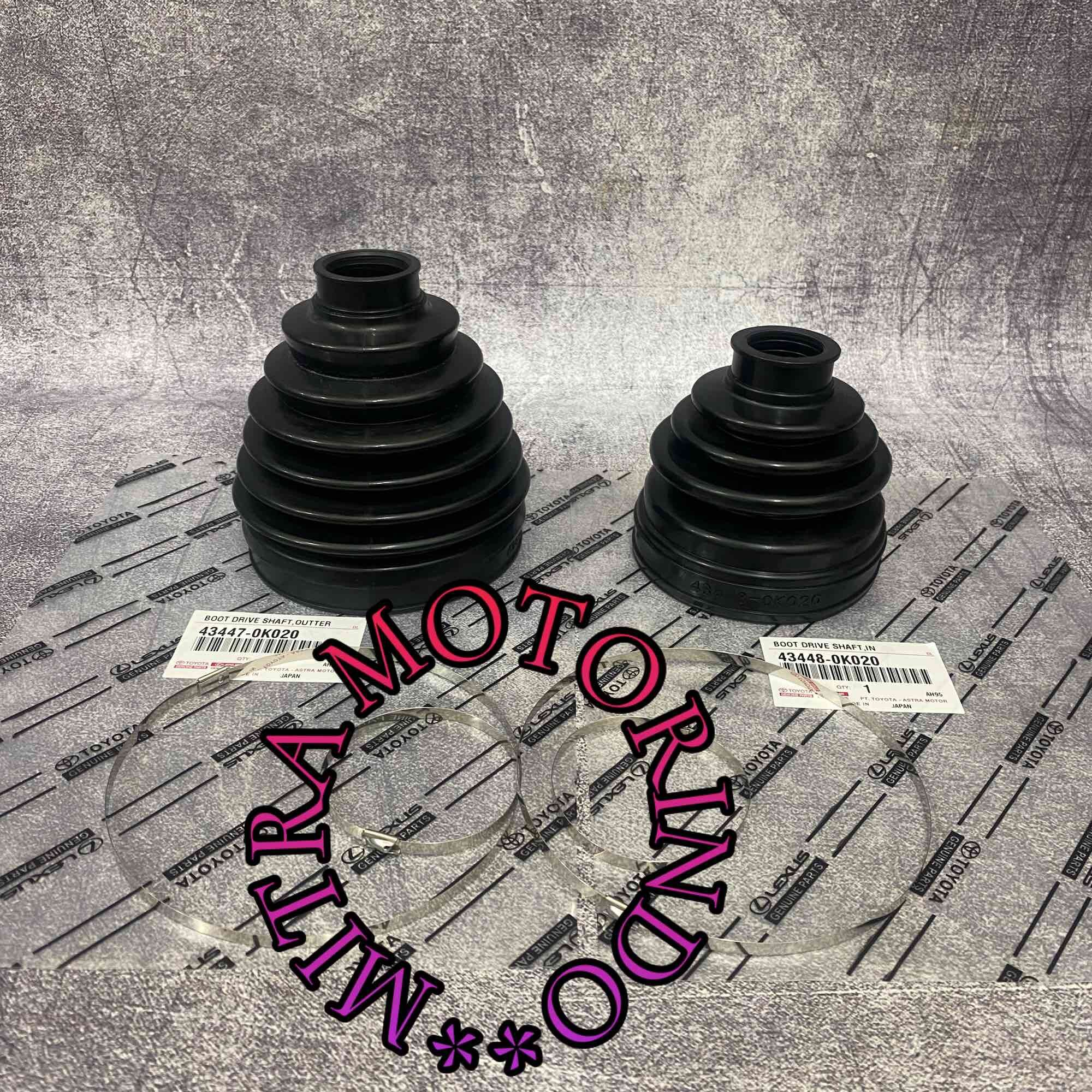 Boot drive shaft/karet as roda depan Luar/Dalam 1Set/2Pcs Toyota Fortuner & Hilux 2.5cc/3.0cc 1KD-2GD {Revo} 43447-0K020/43448-0K020 1Set/2Pcs (Premium) Bonus Clamp Harga 110,000 rupiah*Gratis Ongkir