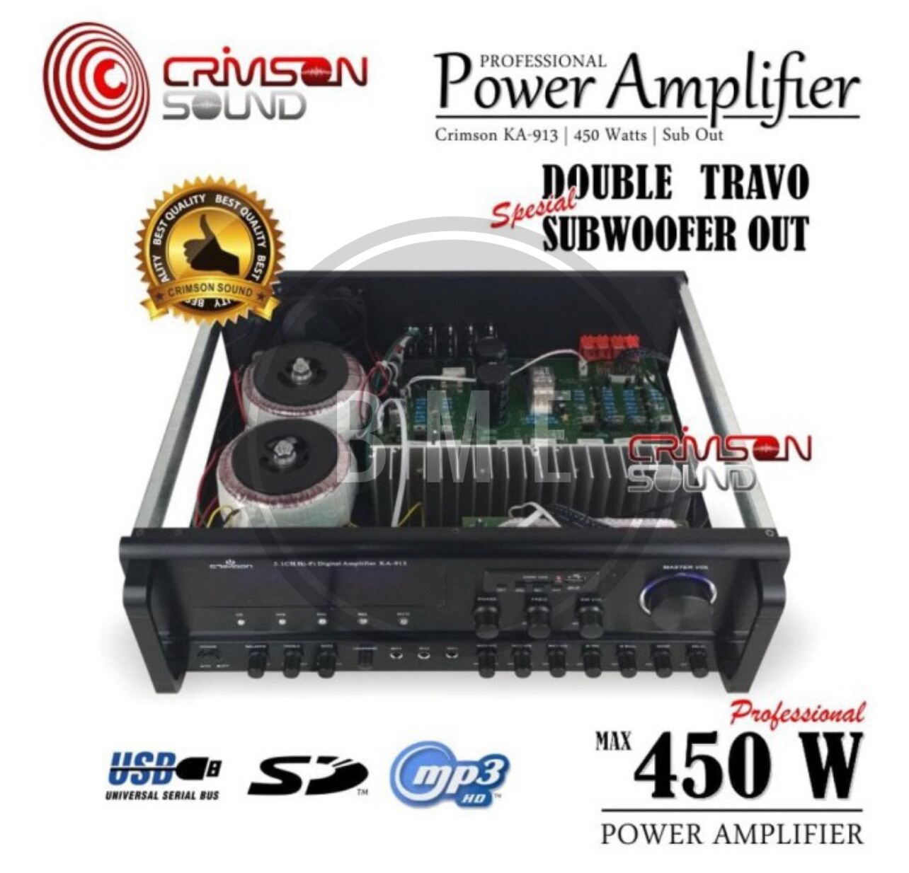 POWER AMPLIFIER 5 Output 450 Watt DOUBLE TRAVO CRIMSON KA913 Lazada