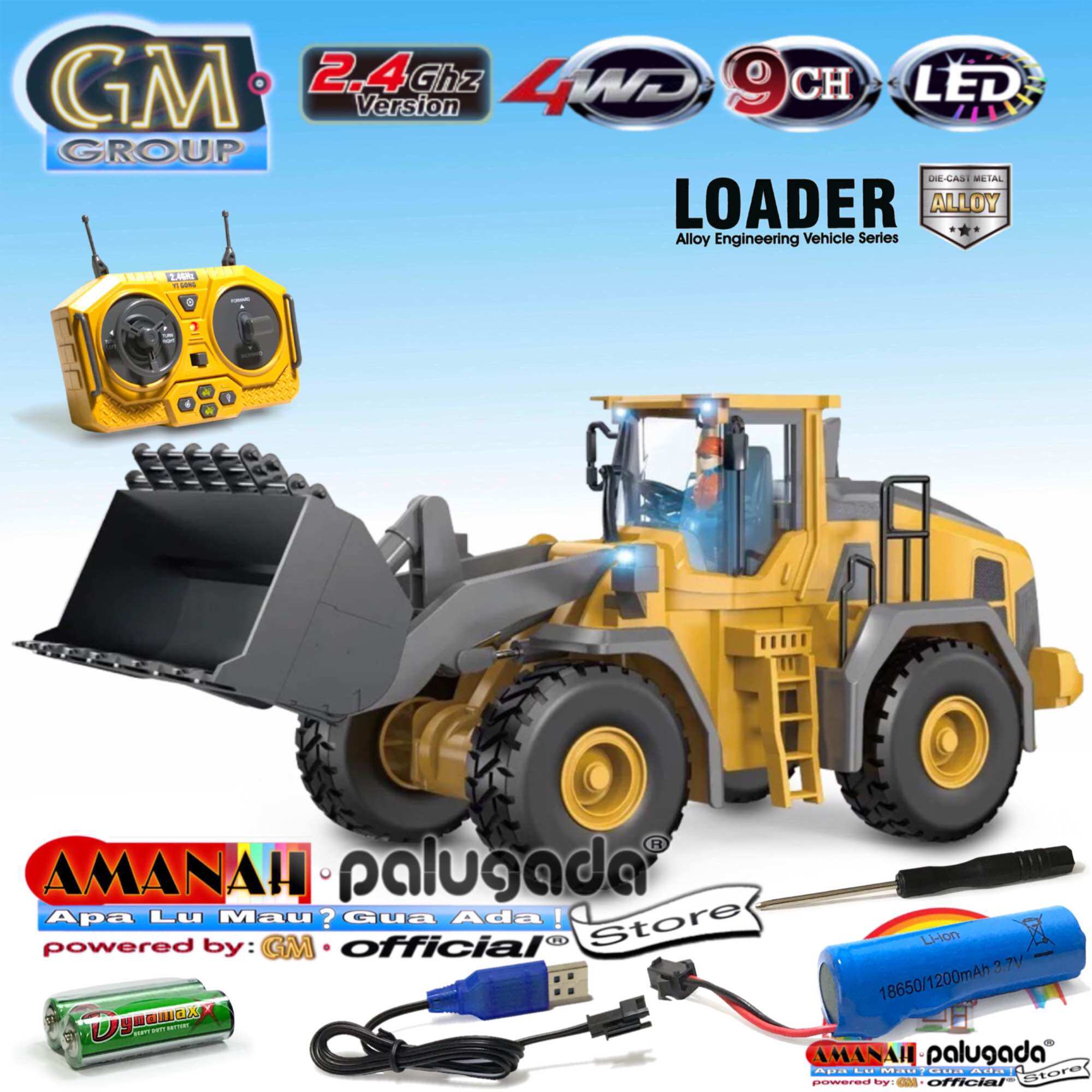GM RC-Truck BC-1055 Bulldozer Loader Alloy YG Series 2.4GHz 9CH Auto ...
