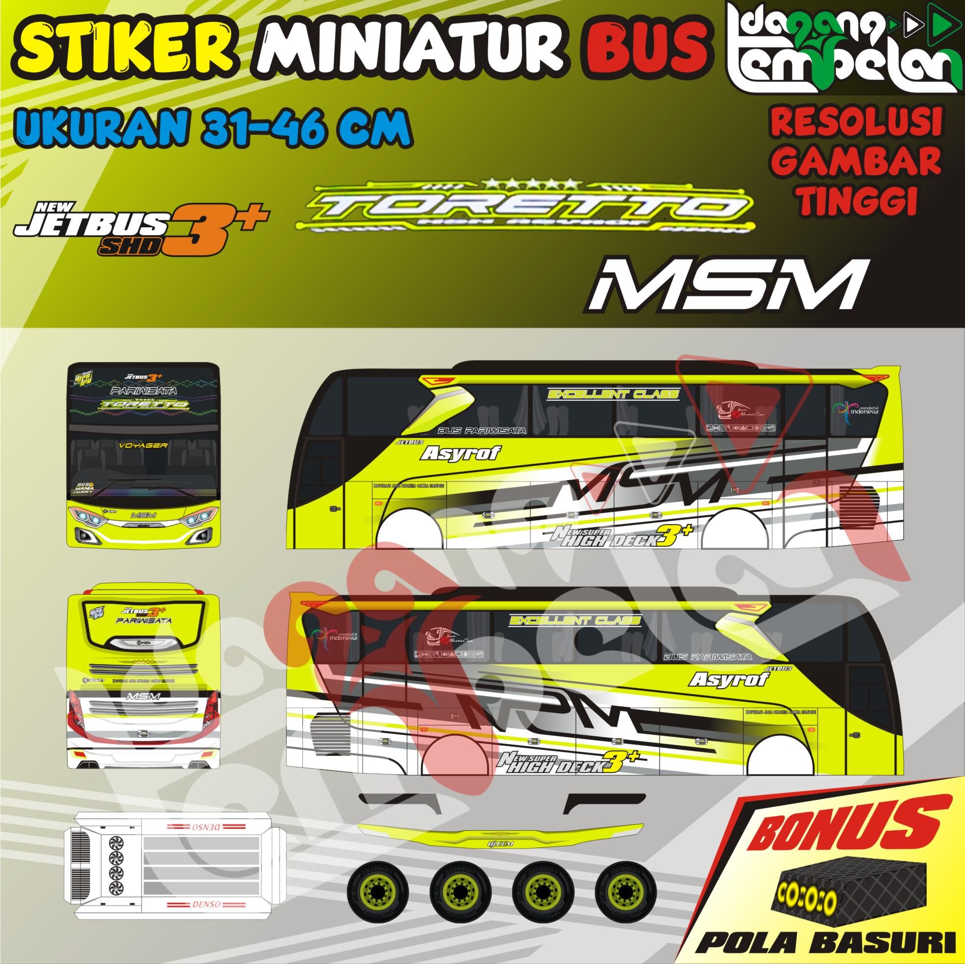 Sticker Miniatur Bus Stiker Miniatur Bus MSM Cinderella | Toretto | Baby Boss | Lazada Indonesia