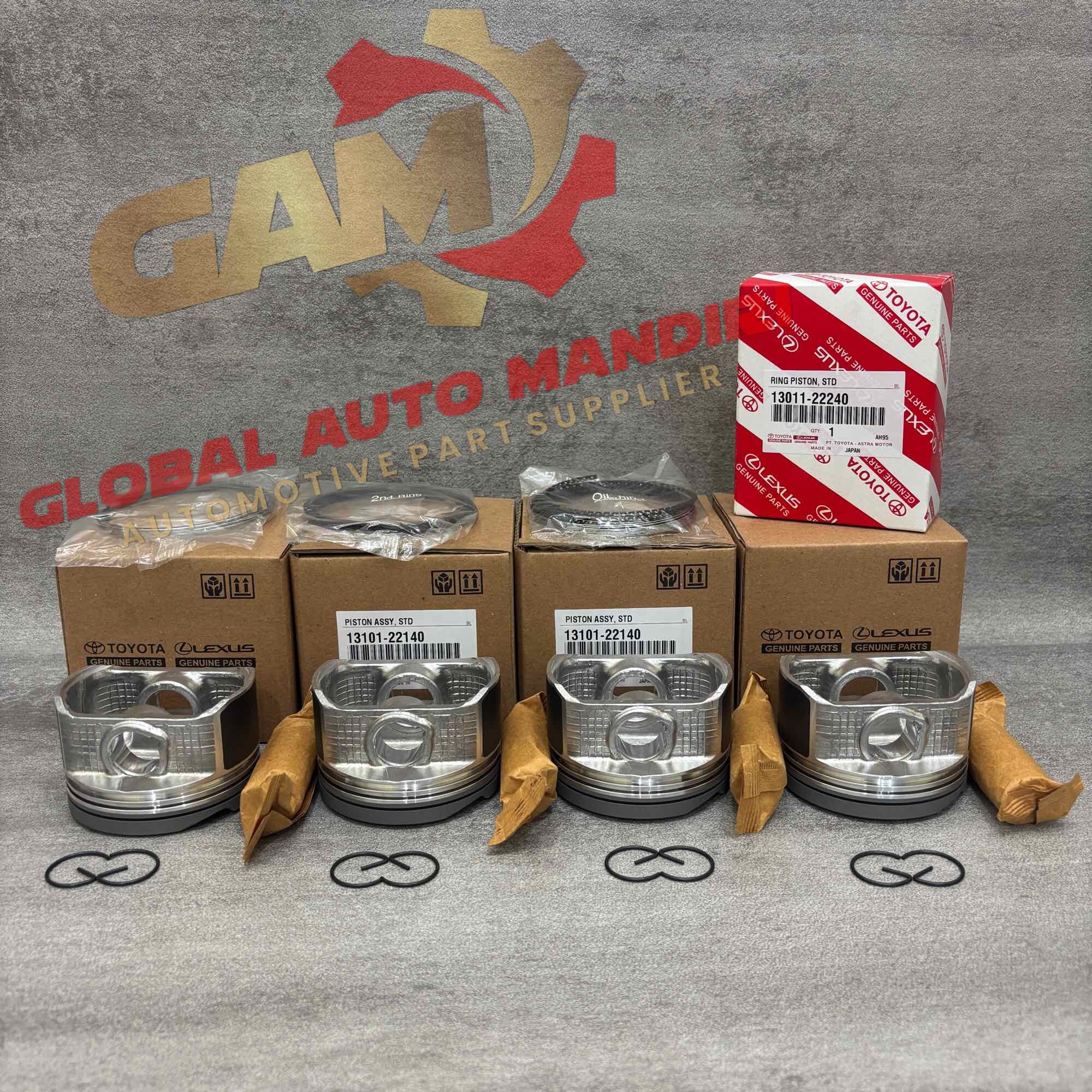 Paket Piston / Piston Set dan Ring Piston 1 set Toyota Corolla Altis 1800cc 1ZZ-FE 13101-22140 STD / 0.50 13101-22140 + 13011-22240 Harga 948,000 rupiah*Gratis Ongkir