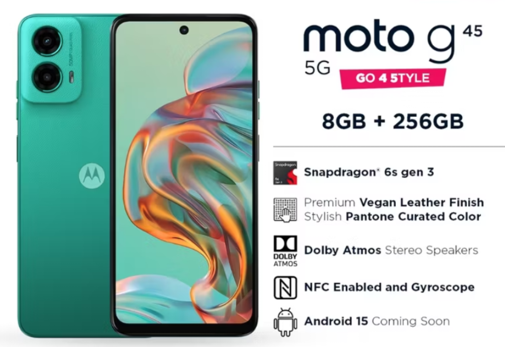 Motorola G45 5G NFC 8/256 official warranty Harga 2,269,000 rupiah*Gratis Ongkir