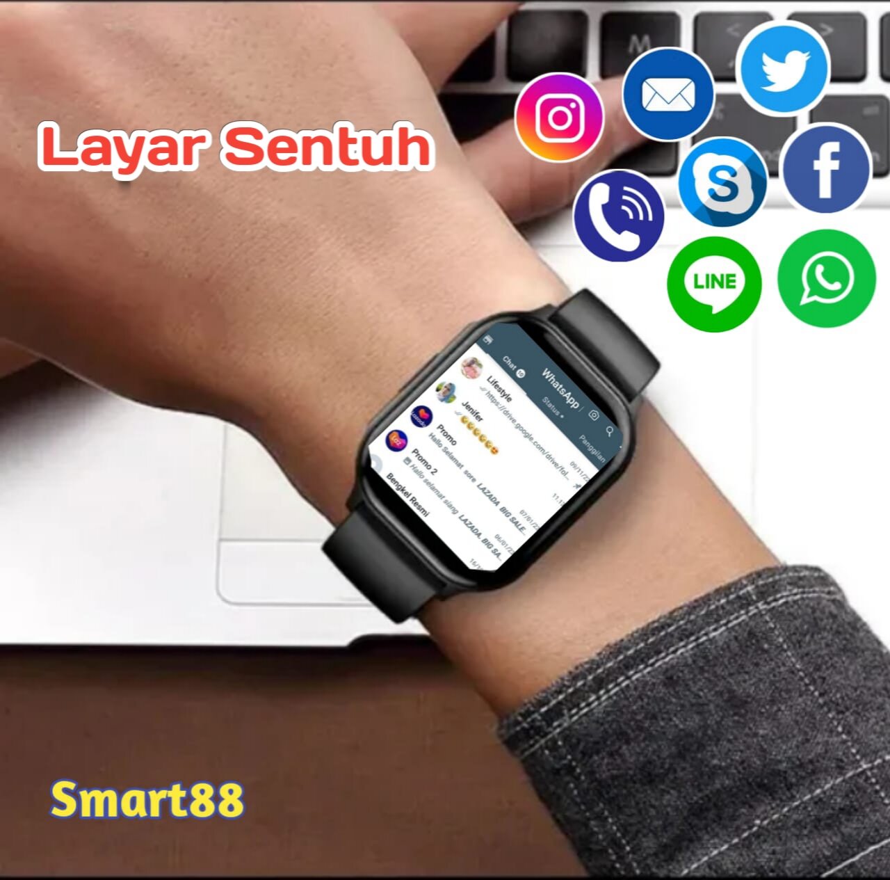 Jual Jam Watch Phone Bulat Terbaru Online dengan Harga Terbaik