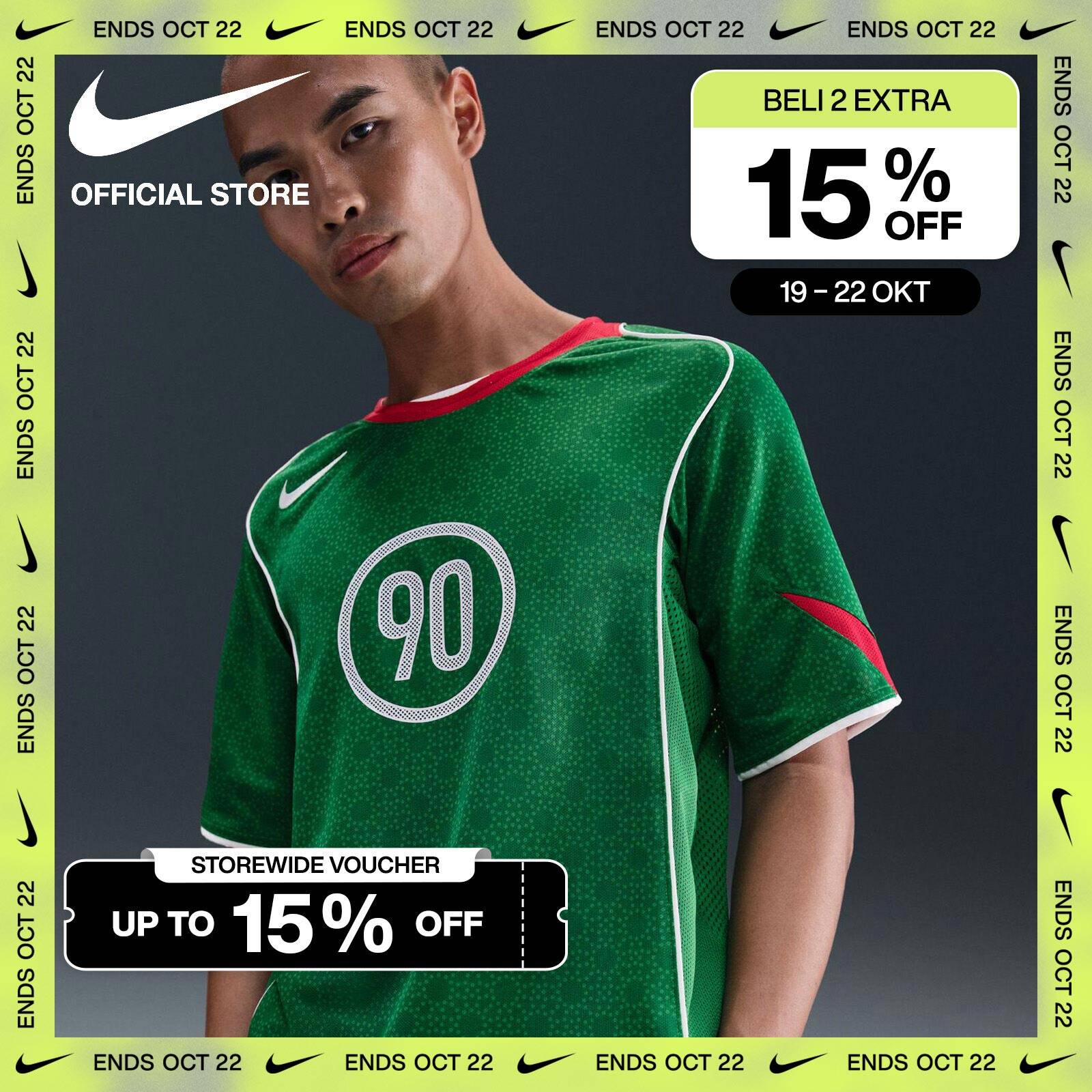 Nike Dri-FIT Jersey Pria Total 90 Soccer Classic Green [IB4217