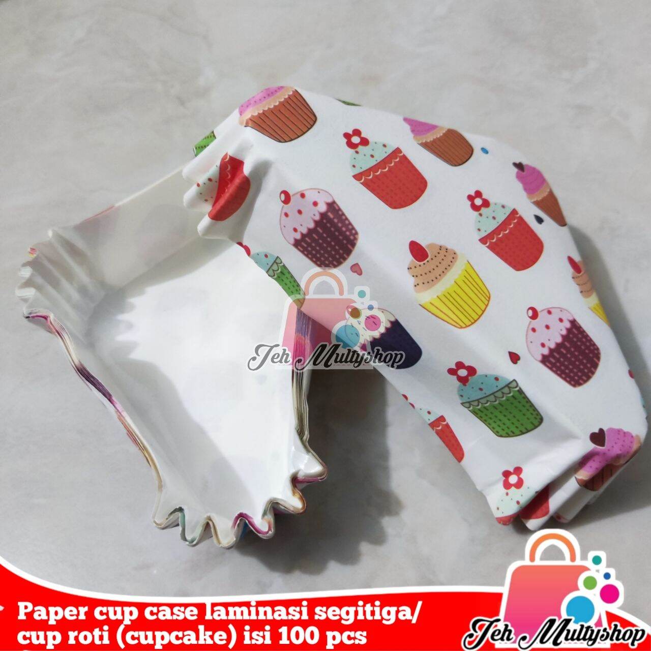 Paper cup case segitiga laminasi / cup roti segitiga isi 100 pcs ...