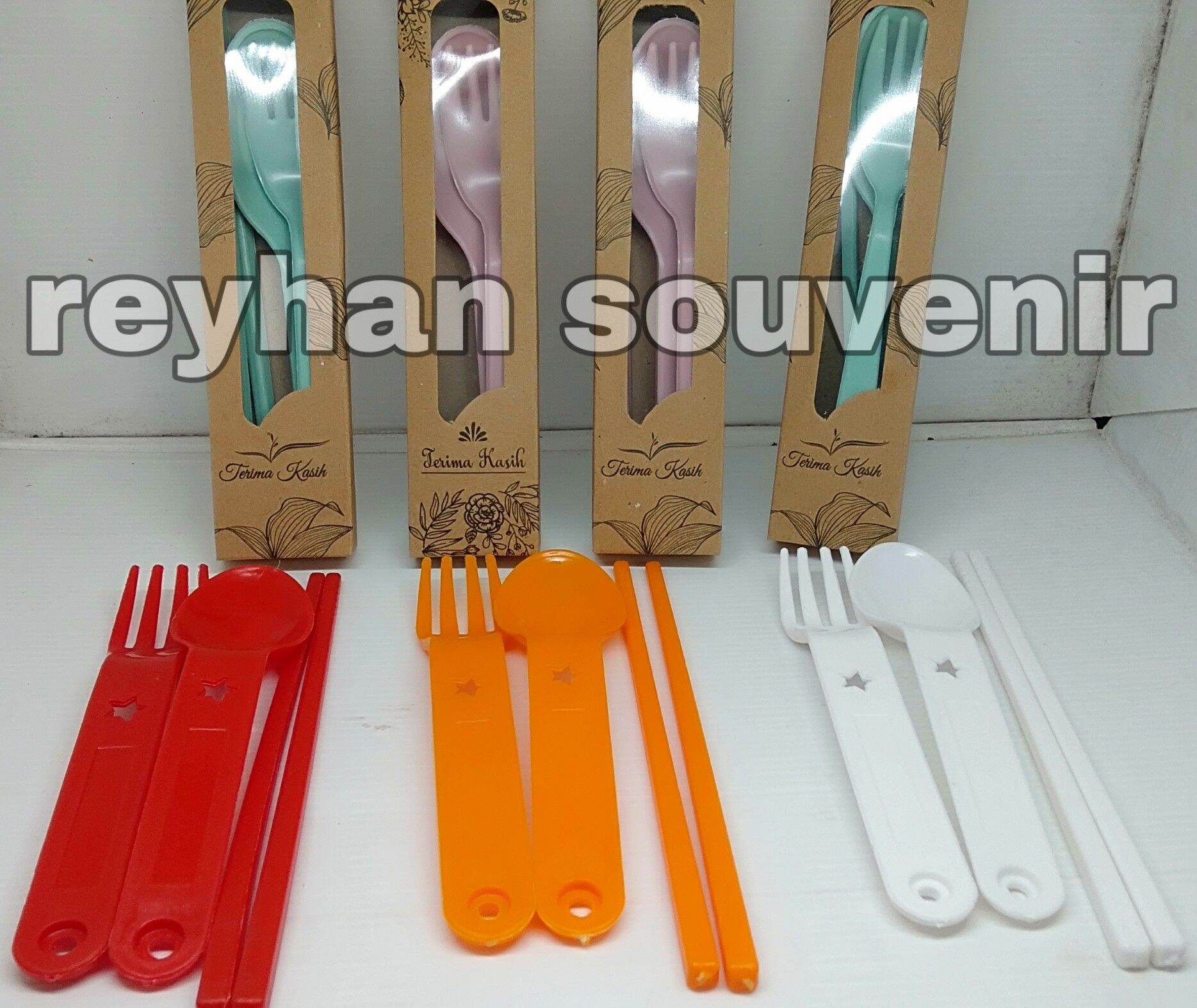 ISI 50 SET Sendok Garpu Sumpit Super + BOX Rustik / Hadiah Pernikahan / Souvenir Ulang Tahun / Kado Murah