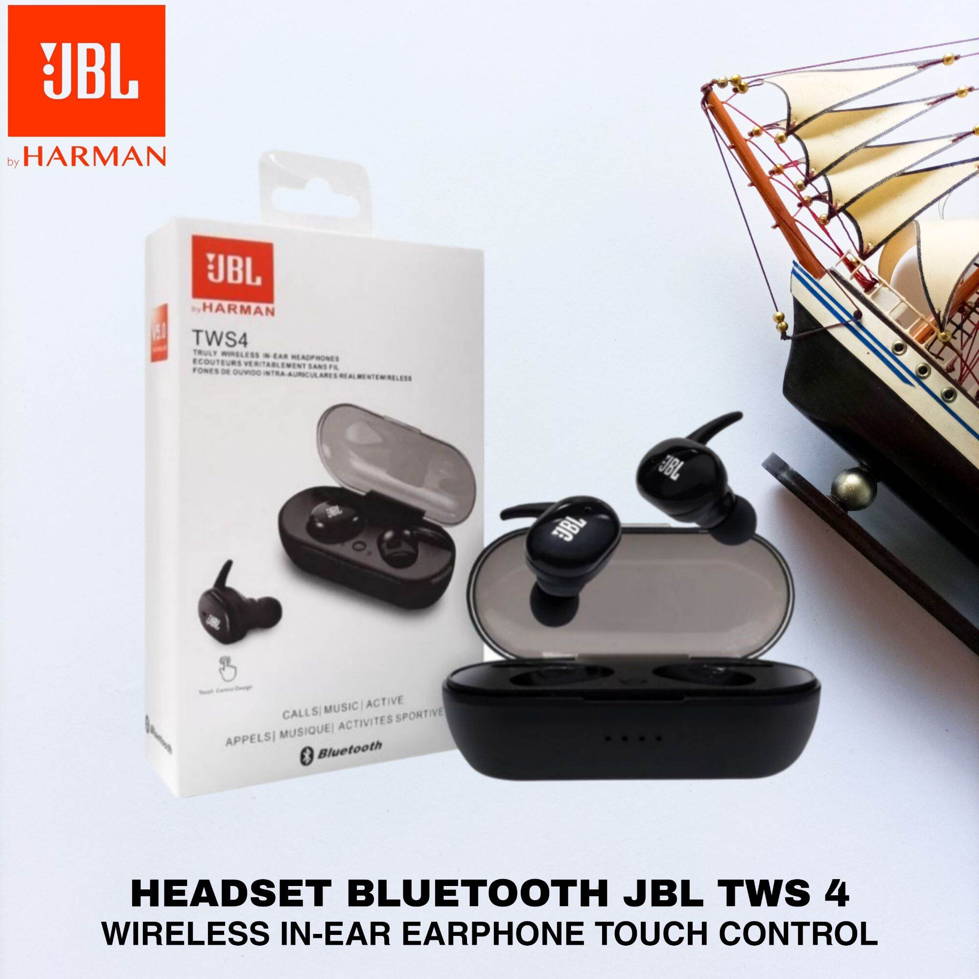 HEADSET BLUETOOTH WIRELESS JBL TWS 4 HANDFREE WIRELESS EARBUDS WIRELESS ...