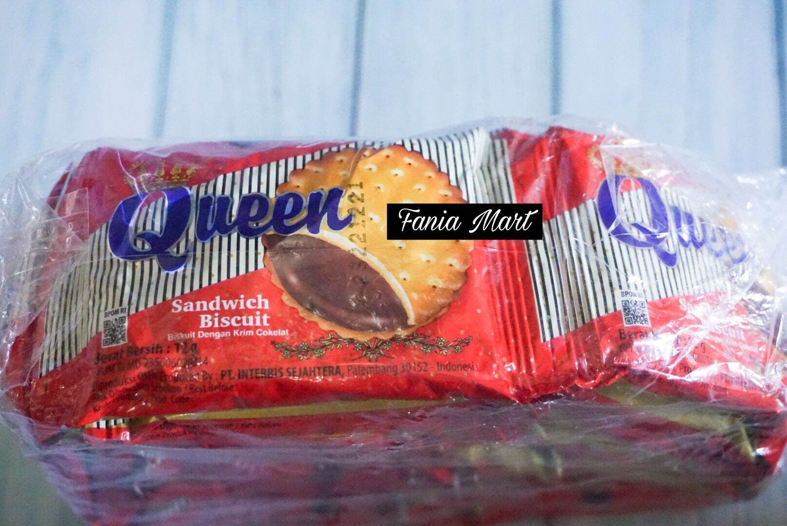 Biskuit Sandwich Queen Renceng isi 10pc Rasa Kacang dan Cokelat
