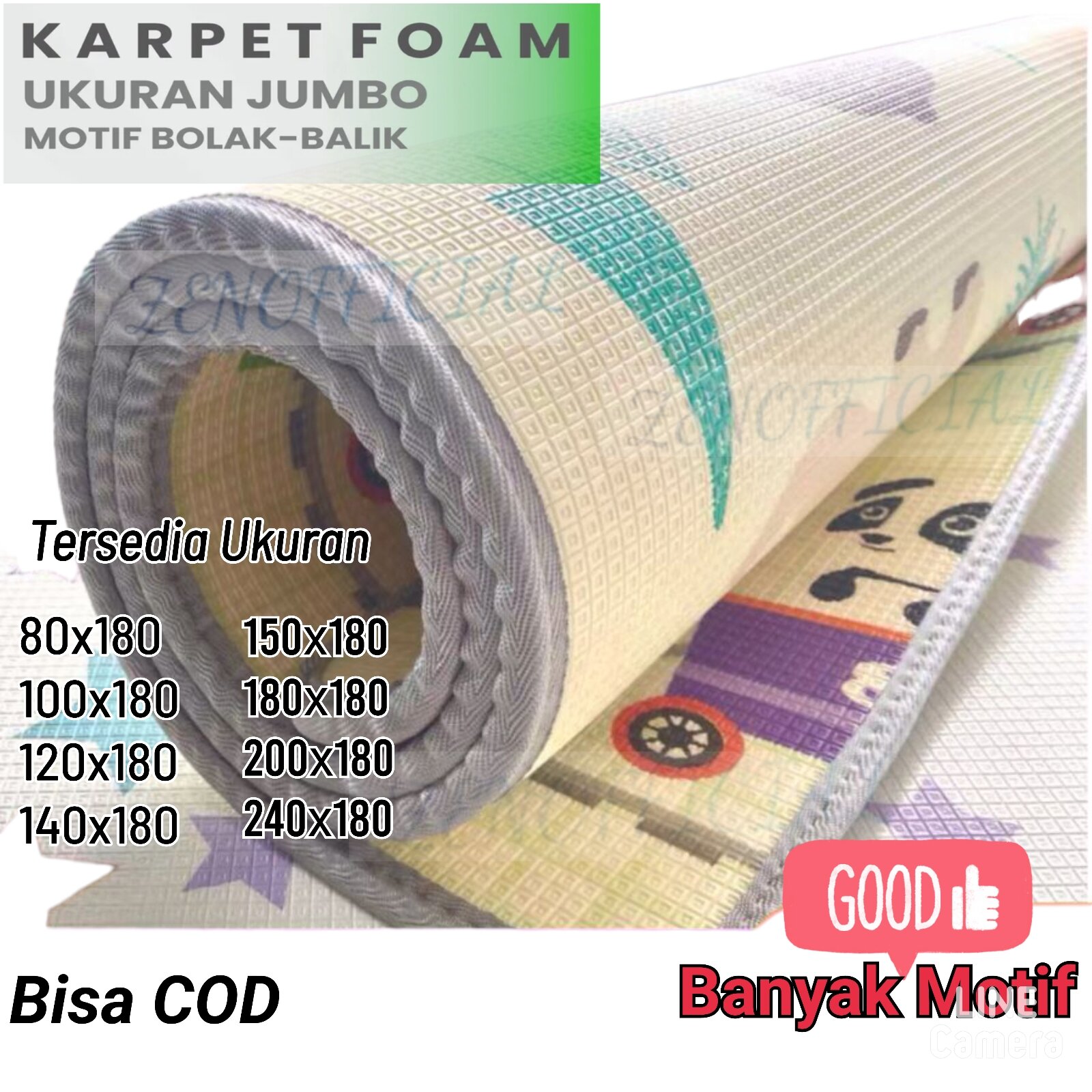 Karpet Tikar FOAM JUMBO 240 200 180 150 140 120 100 / Karpet Lantai / Tikar Foam / Playmat Karakter / Karpet Motif Bolak Balik
