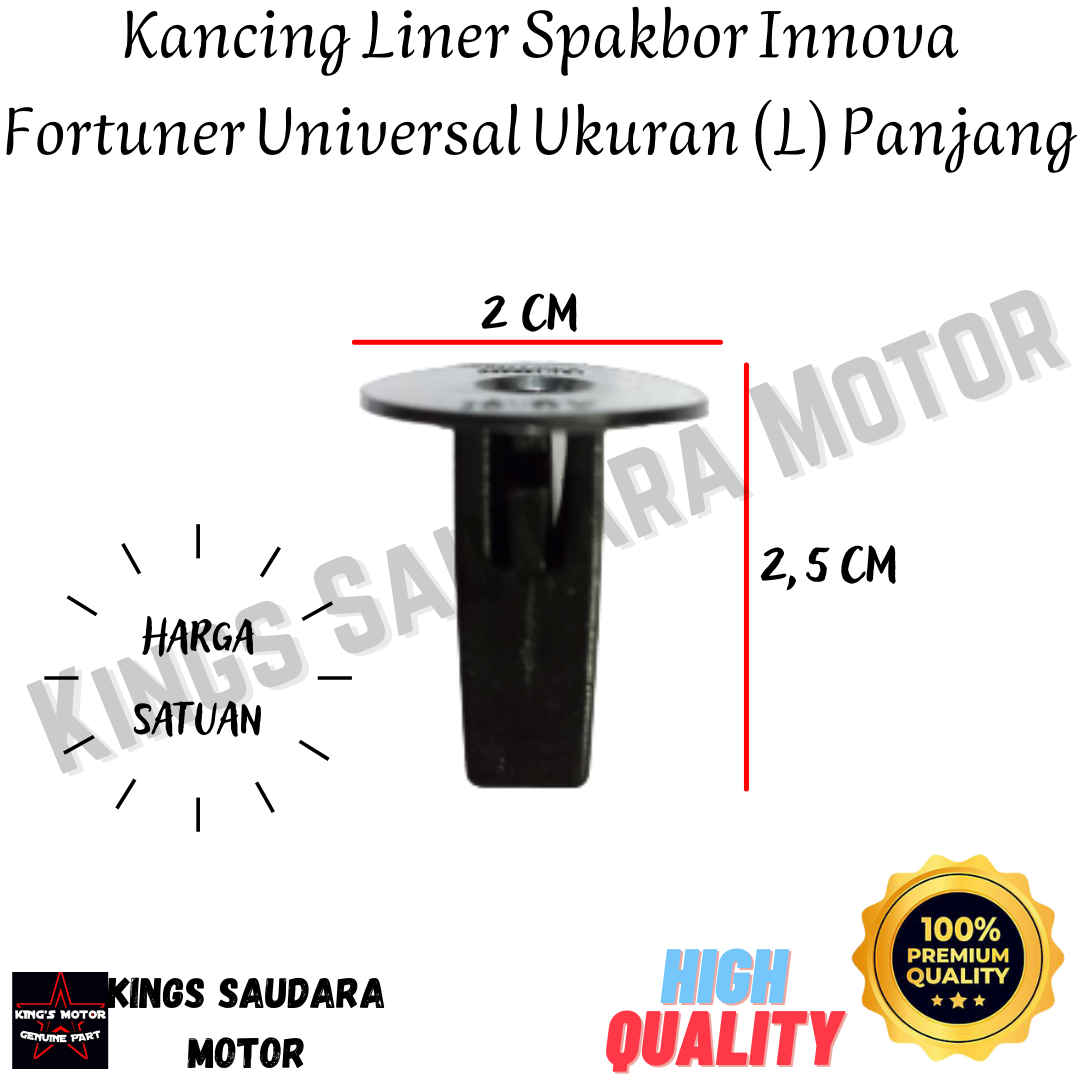 Kancing Liner Spakbor Mobil Innova Fortuner Universal Ukuran (L) Panjang Harga 1,000 rupiah*Gratis Ongkir