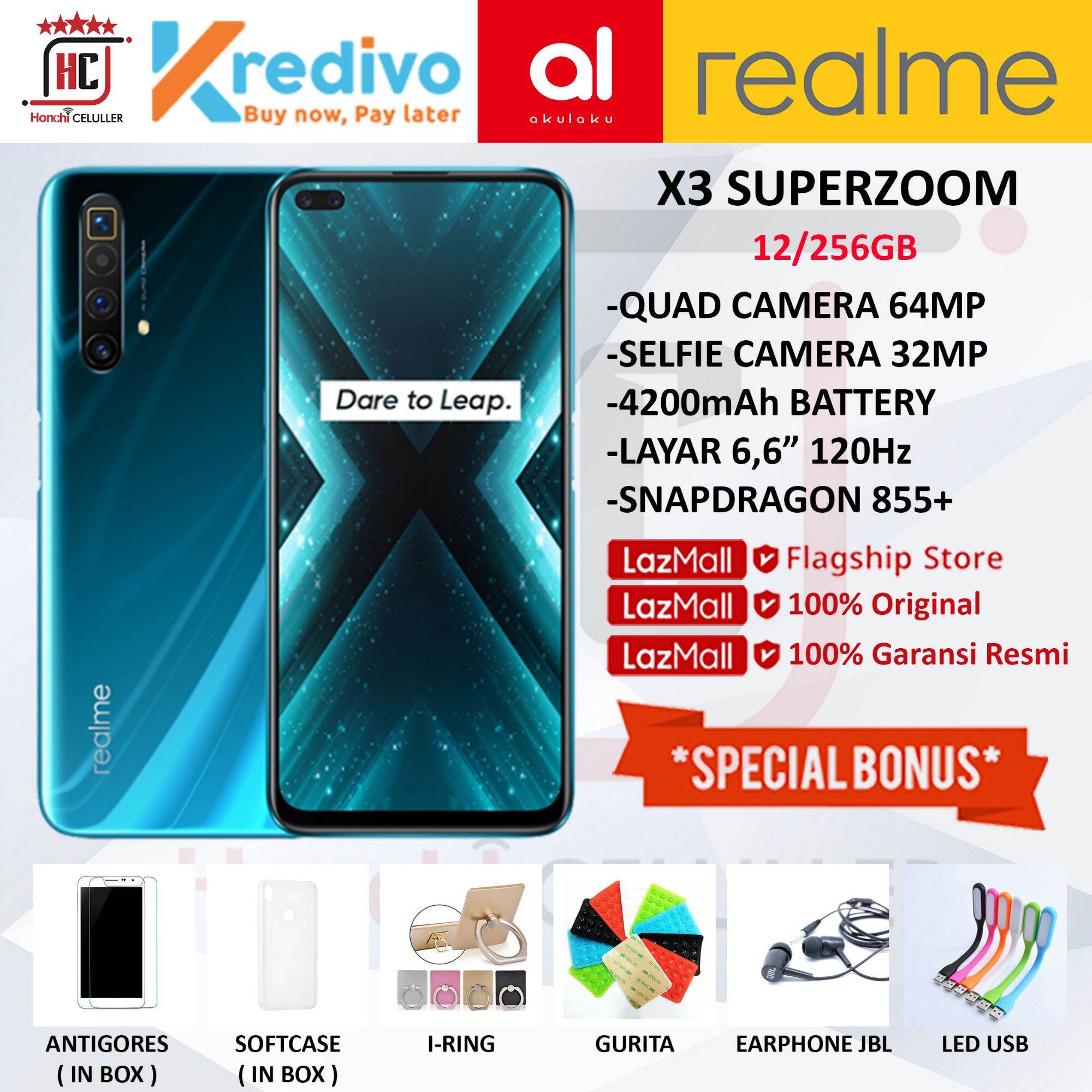 REALME X3 SUPERZOOM 12/256GB GARANSI RESMI ORIGINAL FULL BONUS Harga 5,999,000 rupiah*Gratis Ongkir