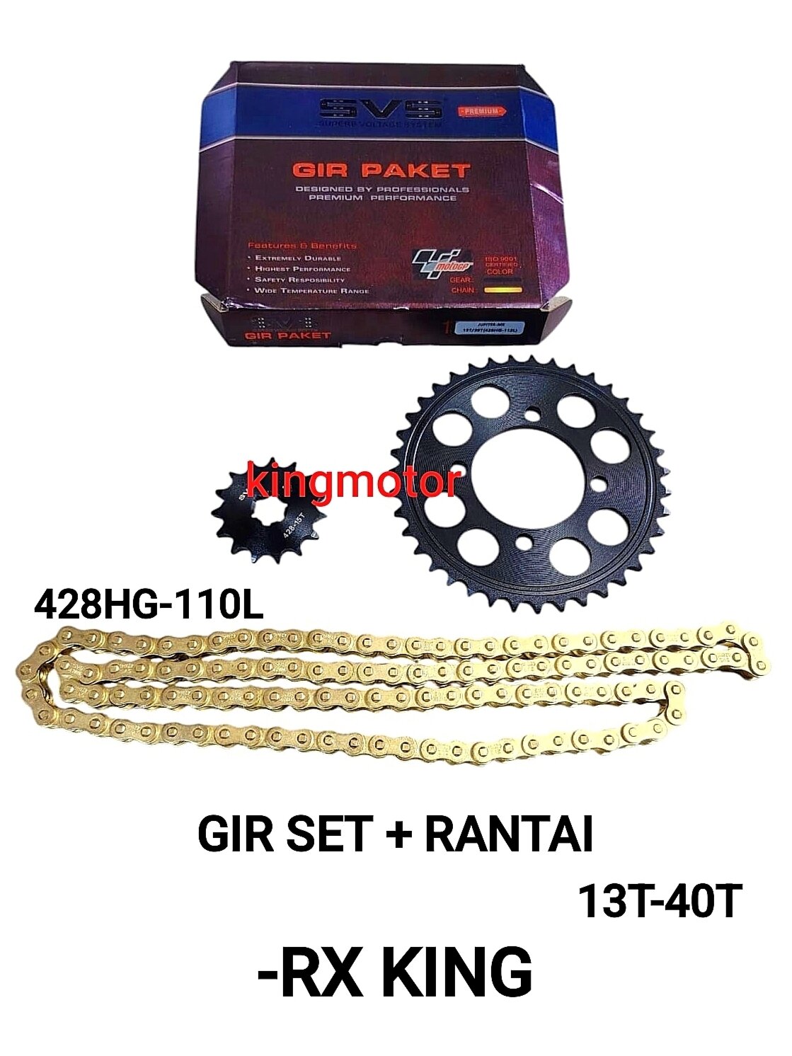Super thick quality Yamaha rxking Rx King rxk Racing pack gear set SVS 13T/40T Harga 117,000 rupiah*Gratis Ongkir