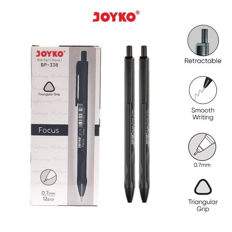 bolpen pen pena joyko cetek vokus bp 338 isi 12 pcs