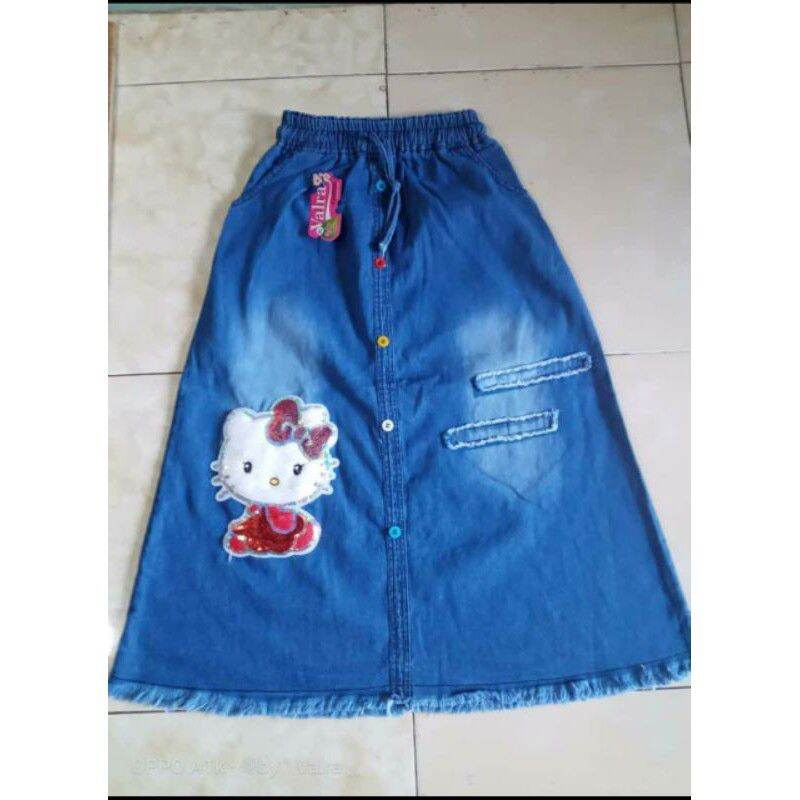 ROK JEANS ANAK HELLO KITTY BULU / ROK LEVI'S ANAK ANAK-ANAK USIA 6-9 ...