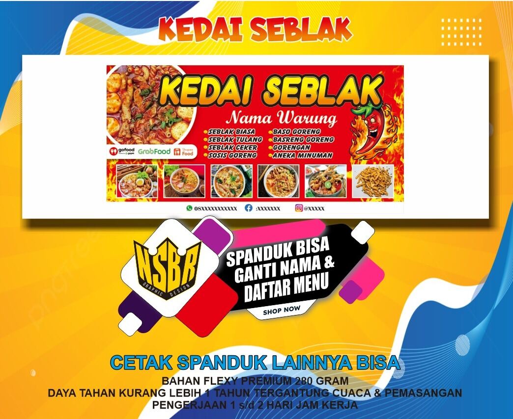 Spanduk Kedai Seblak / Spanduk Jualan / Spanduk Keren Bisa Custom ...