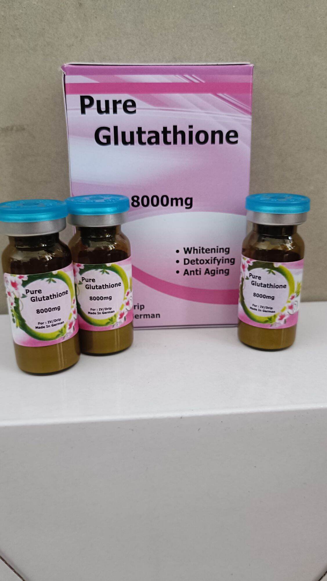 kegunaan pure glutathione 8000mg GOLD 300mg Satu box glutathione pure pink