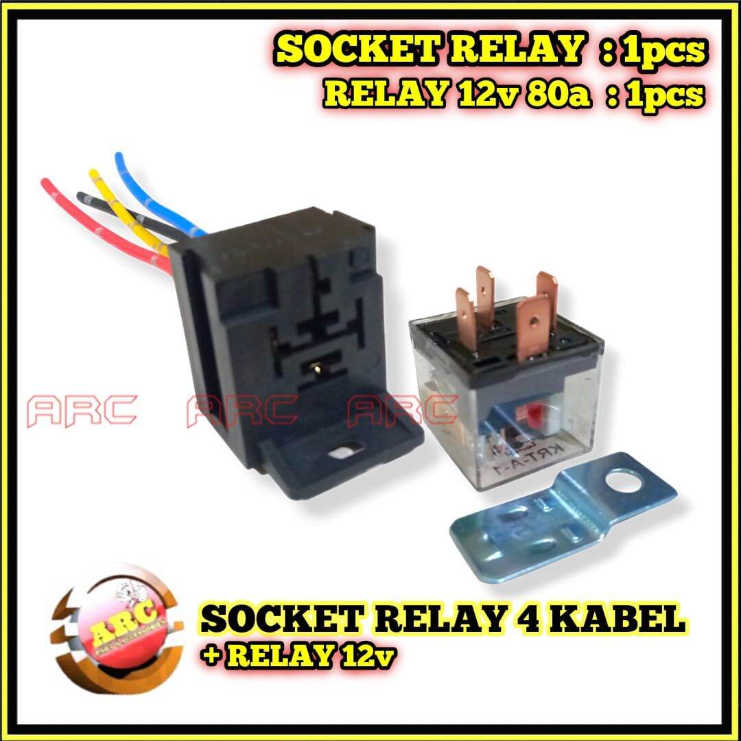Relay 12v kaki 4 socket relay