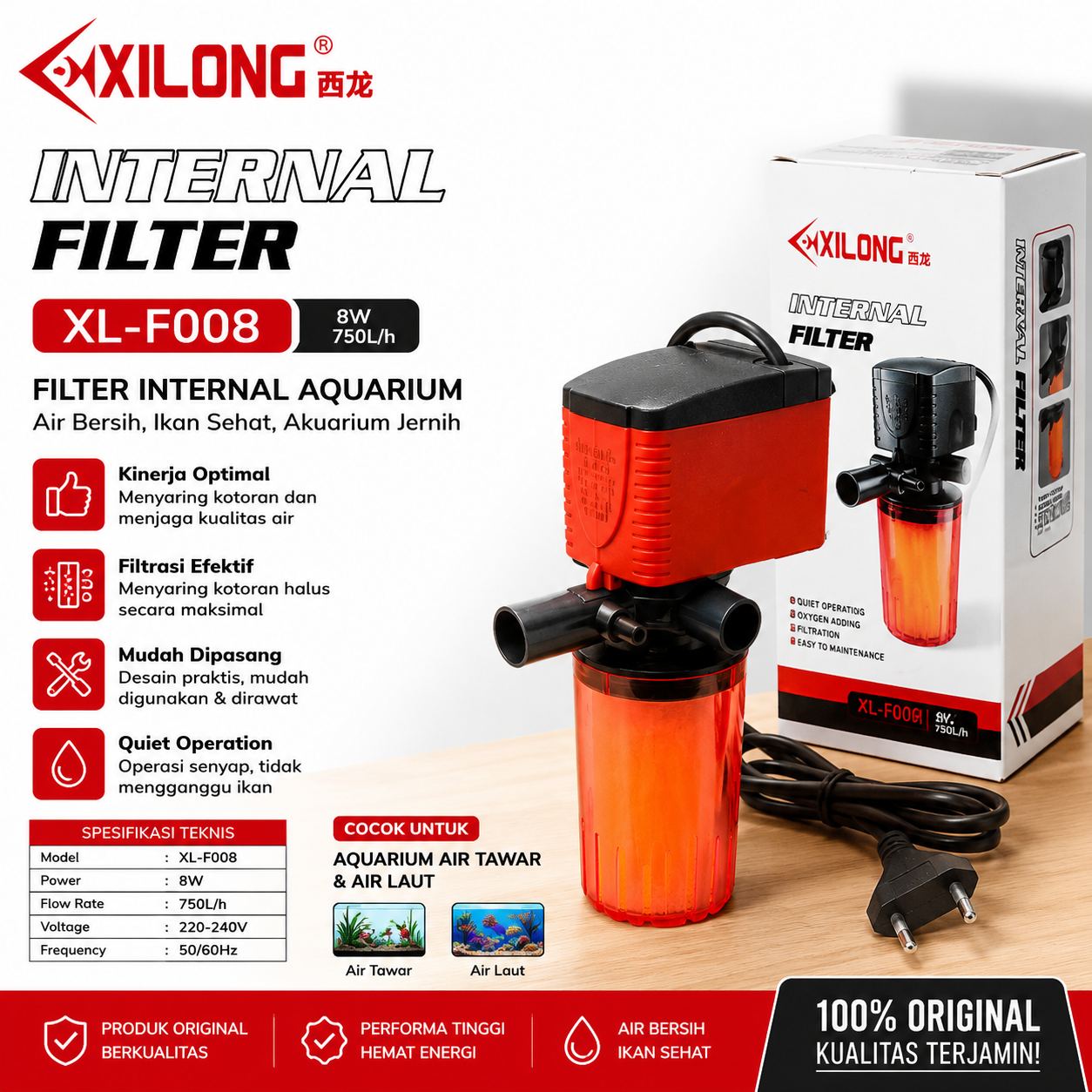 XILONG XL F008 POMPA AQUARIUM INTERNAL FILTER