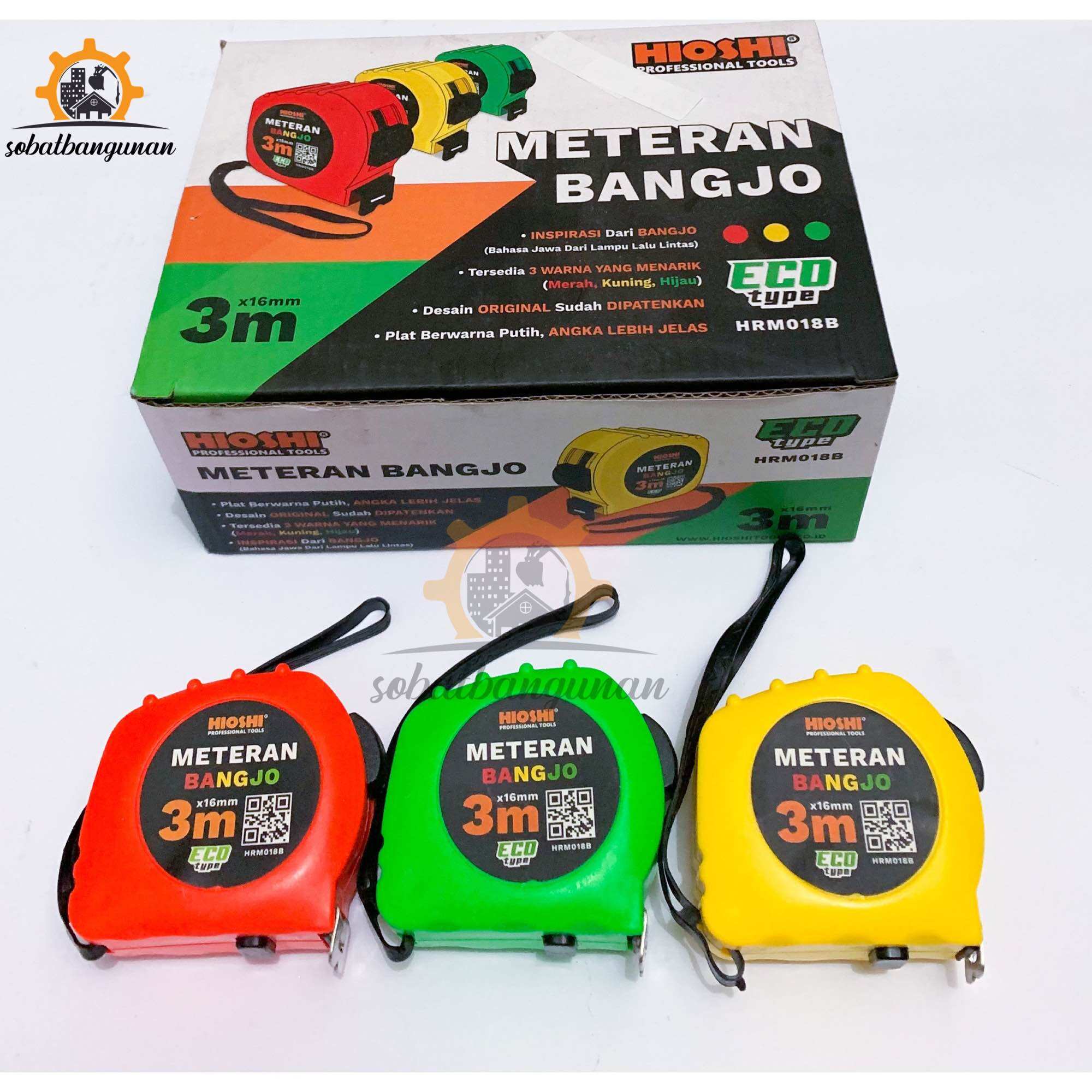 Roll Meter Kuning Meteran 3 Meter merk HIOSHI / Roll Meter Tukang Murah Bagus | Lazada ...
