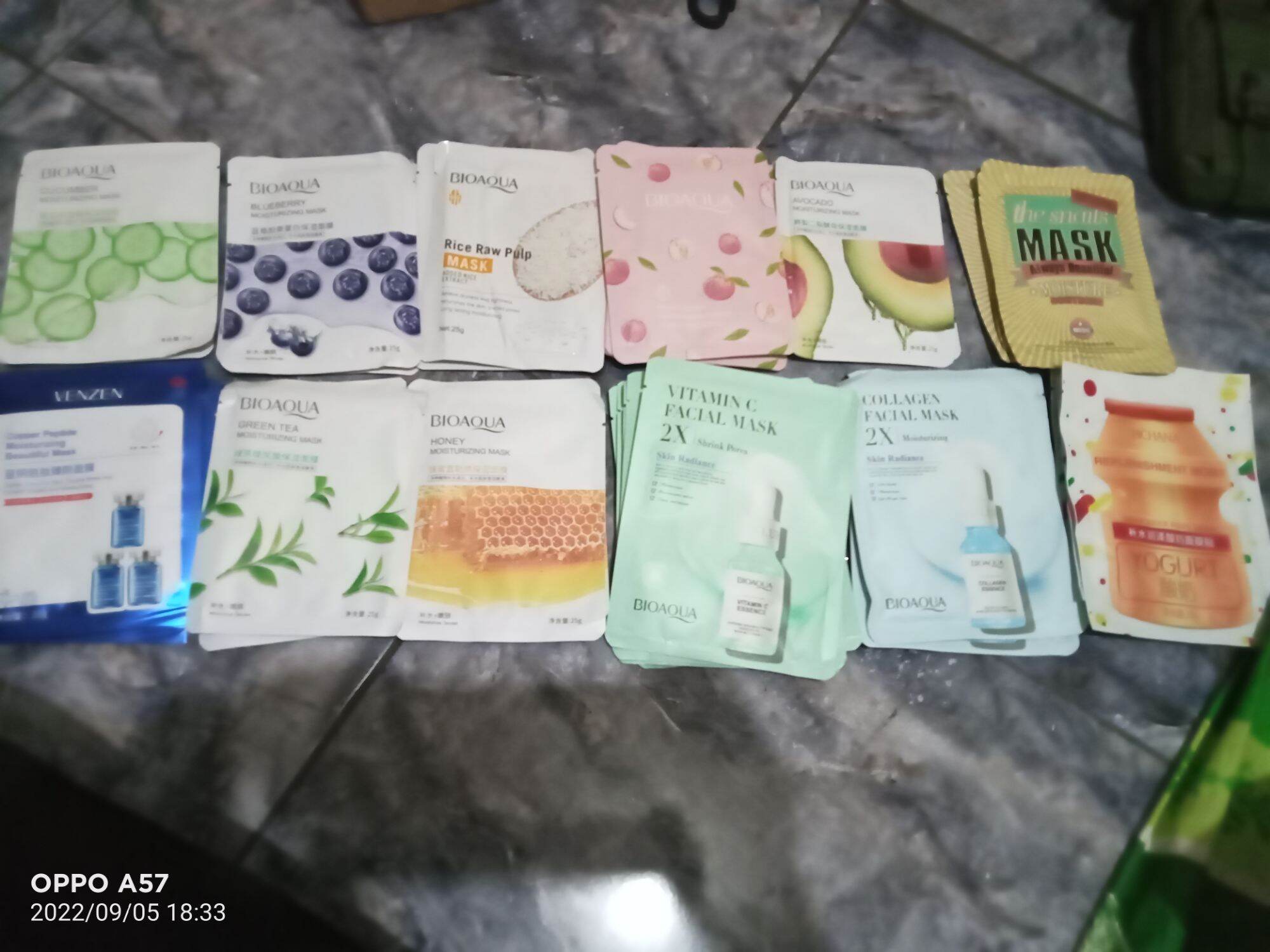 MASKER WAJAH VIRAL BIOAQUA SHEET MASK SEKALI PAKAI 30GR & MASKER BUBUK