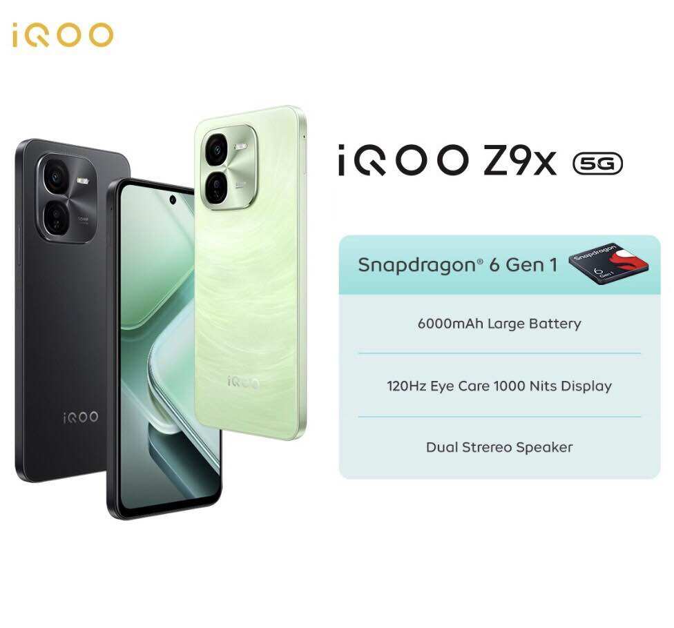 iQOO Z9x 5G [8GB/128GB -8GB/256GB] Extended RAM 8GB - Snapdragon 6 Gen 1 4nm - Layar 1000 nits 120hz eye-care display - Dual Stereo Speaker - 6000mAh Garansi Resmi 2 Tahun Giá 2,743,000 Đồng*Miễn phí vận chuyển