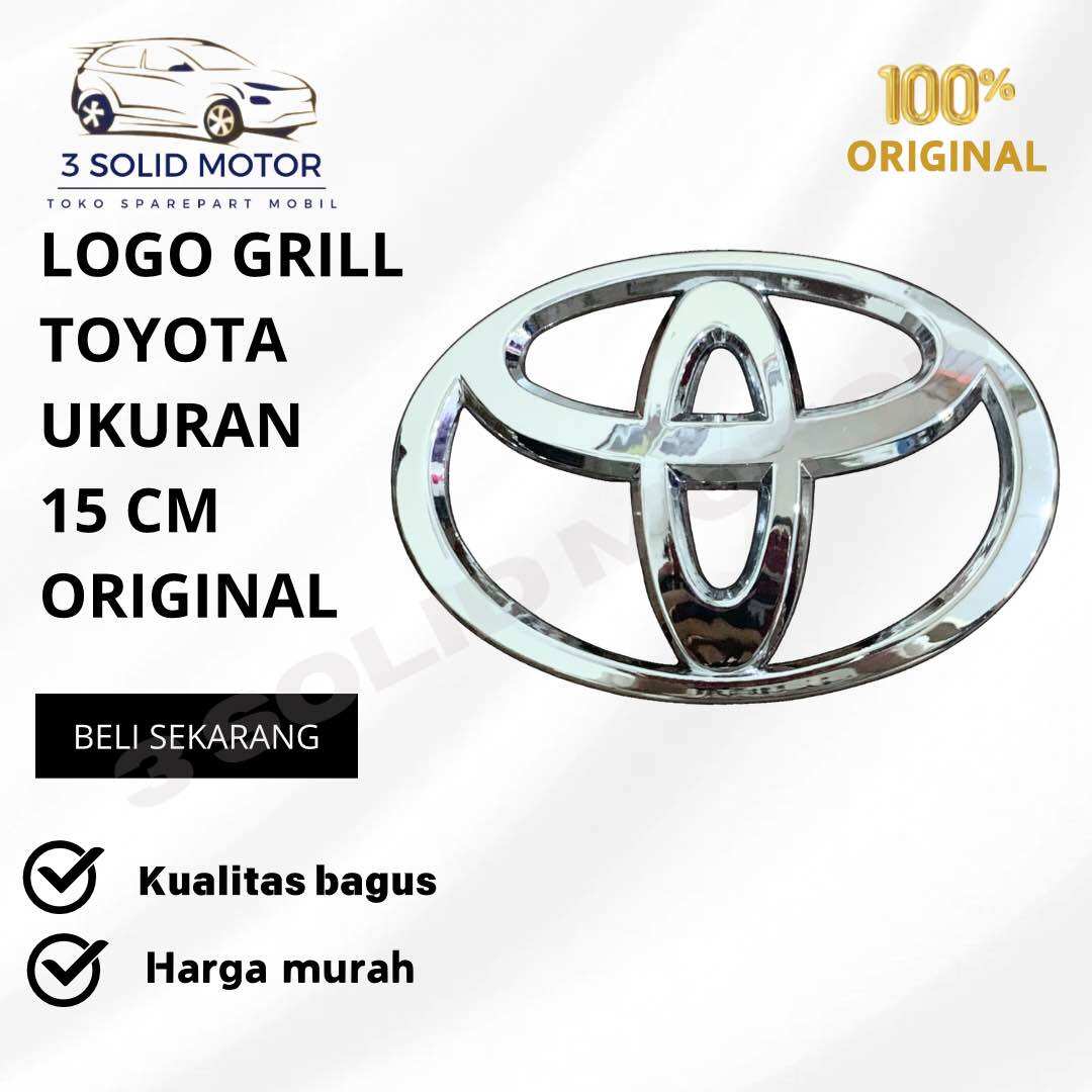 LOGO GRILL TOYOTA UKURAN 15 CM ORIGINAL Harga 29,999 rupiah*Gratis Ongkir