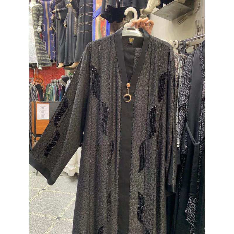 (Clearance) luxury texture black abaya | imported abaya Egypt Original Harga 65,999 rupiah*Gratis Ongkir
