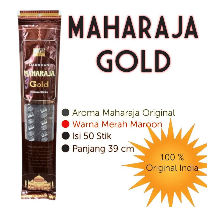 Dupa Hio Maharaja Gold Panjang 1 Bungkus isi 50 - Dupa Stick Harum Aromaterapi By.Darshan