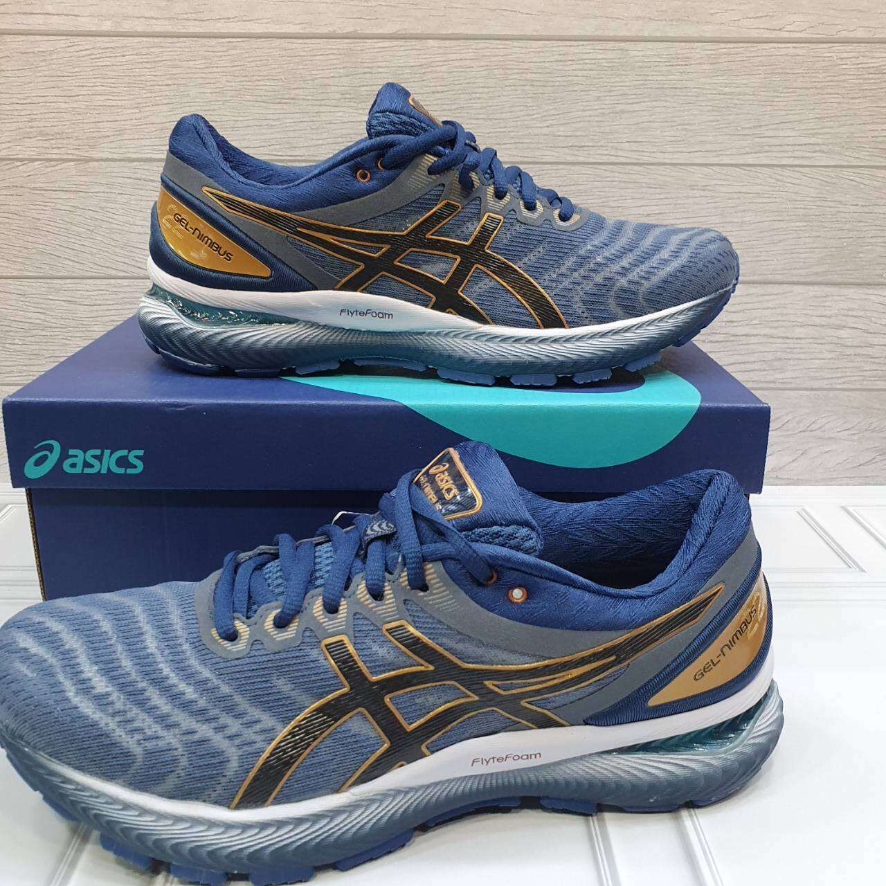 sepatu voly pria asics gel nimbus 22 grey blue Lazada Indonesia