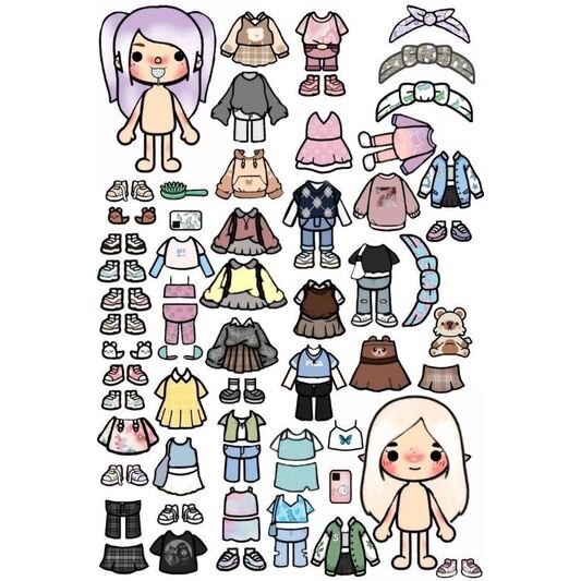 Printable Toca Boca Paper Doll And Clothes Activities For, 49% OFF