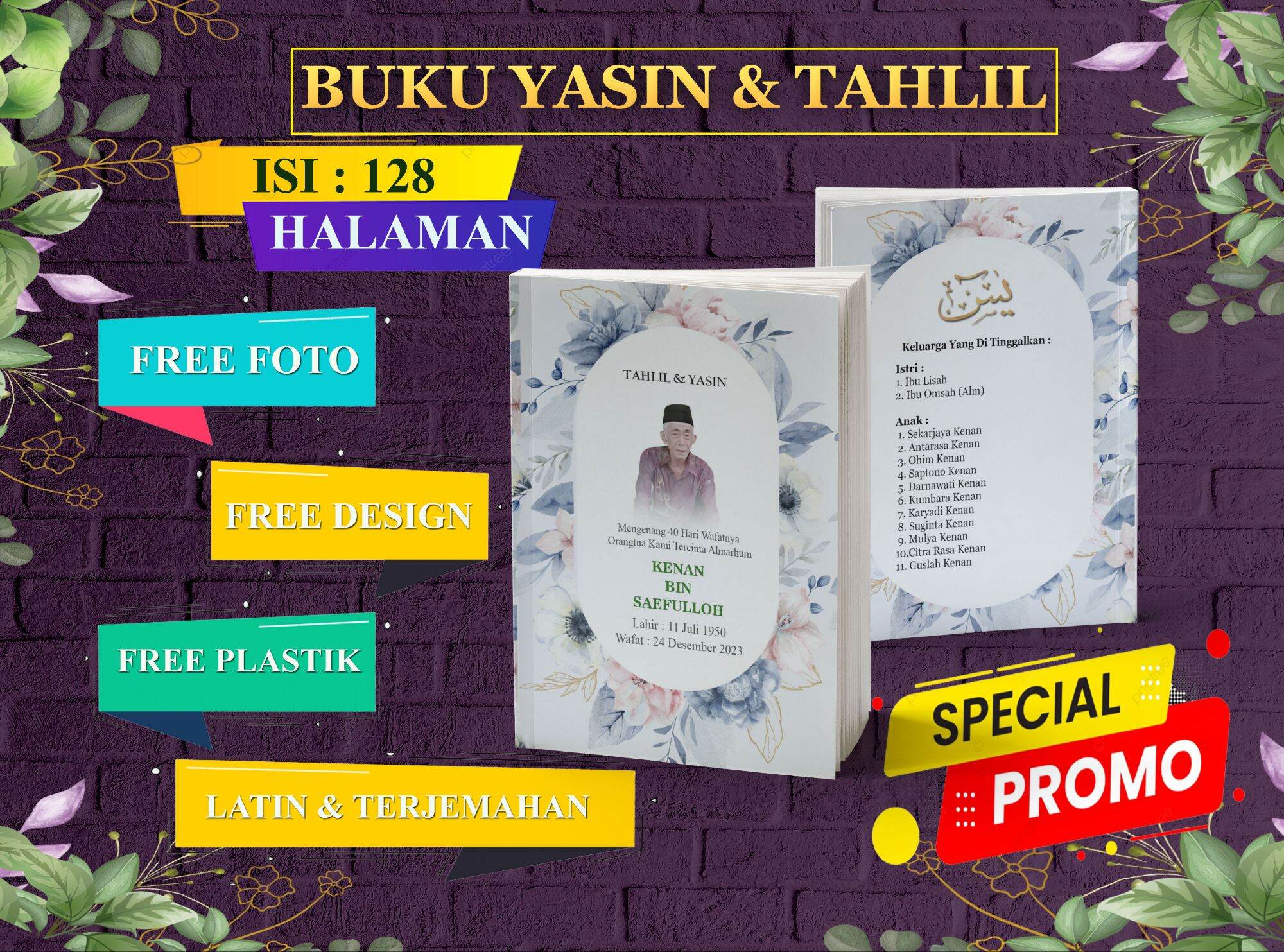 Print Custom Yasin Books with Free Photos, 128 Pages Price Per 20Pcs