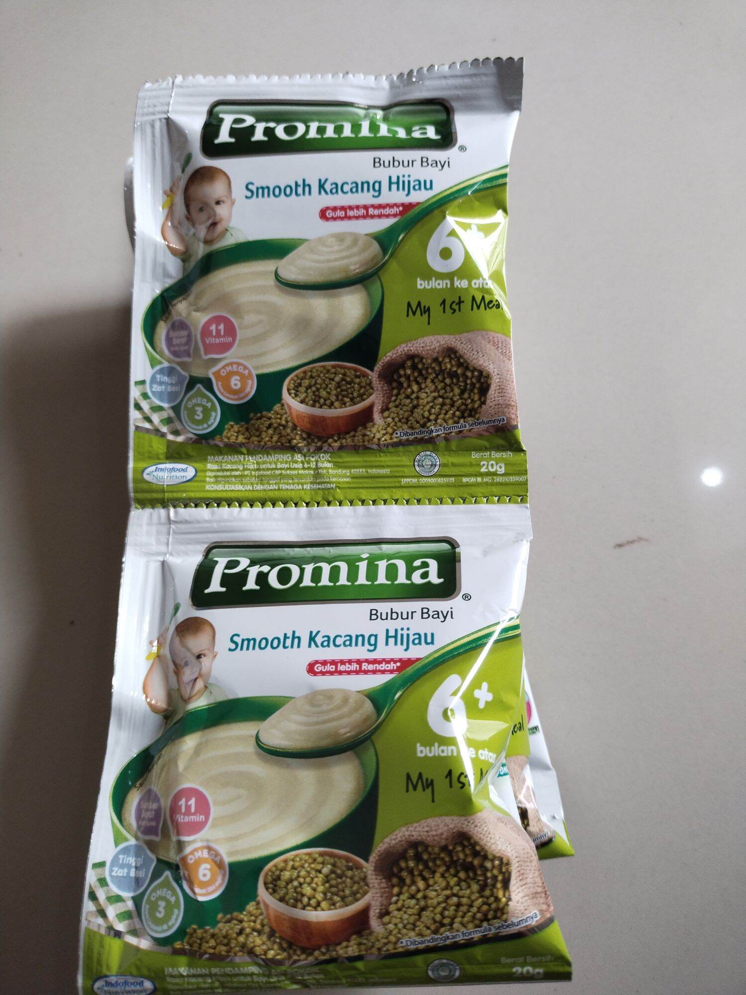 Bubur bayi Promina 6+ sachet isi 8 sachet x 20 gram