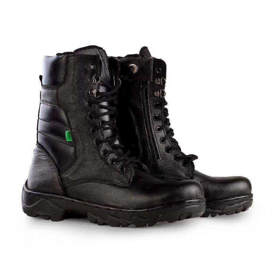 steel cap black boots