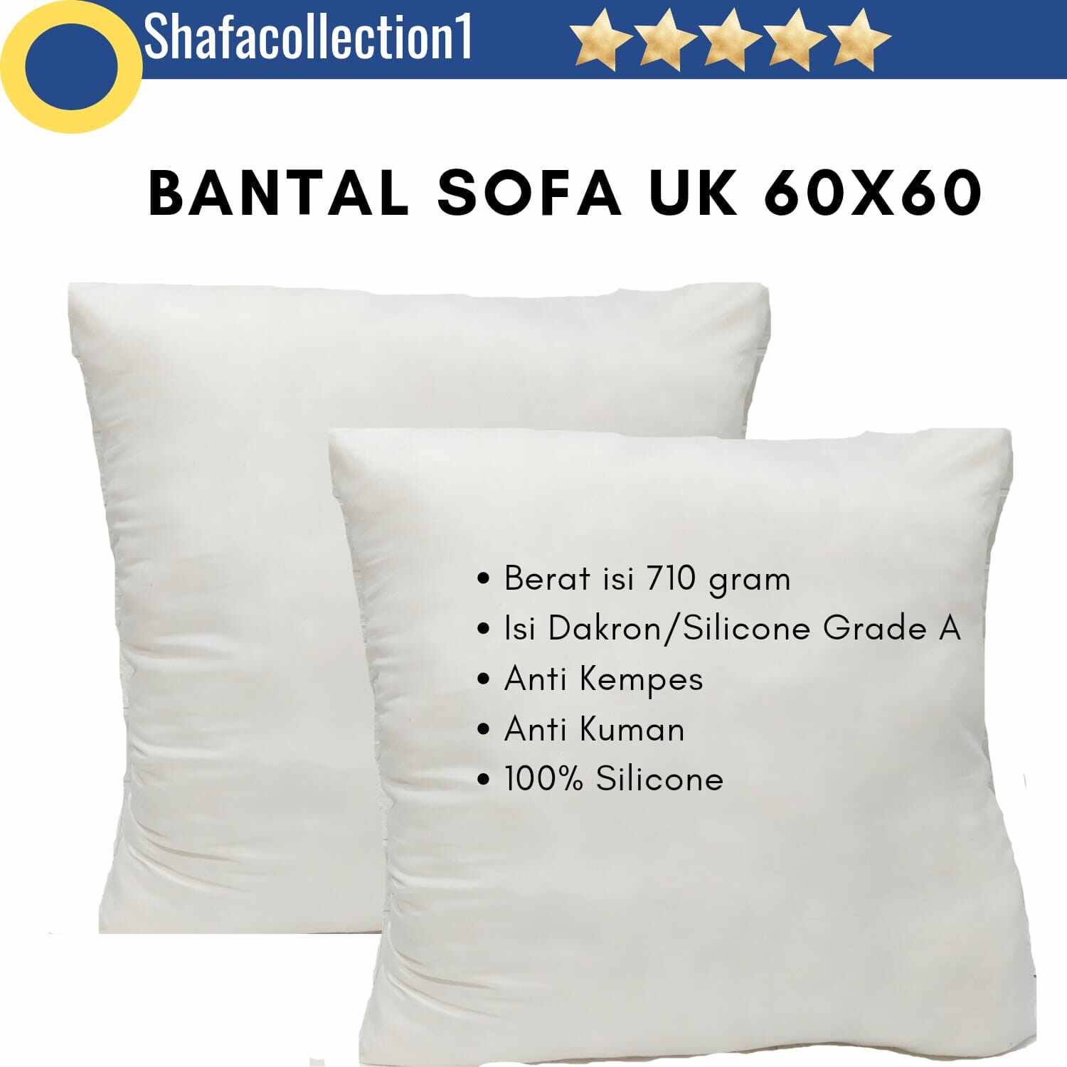 [PROMO] Bantal Sofa 60x60 cm isi dakron Grade A